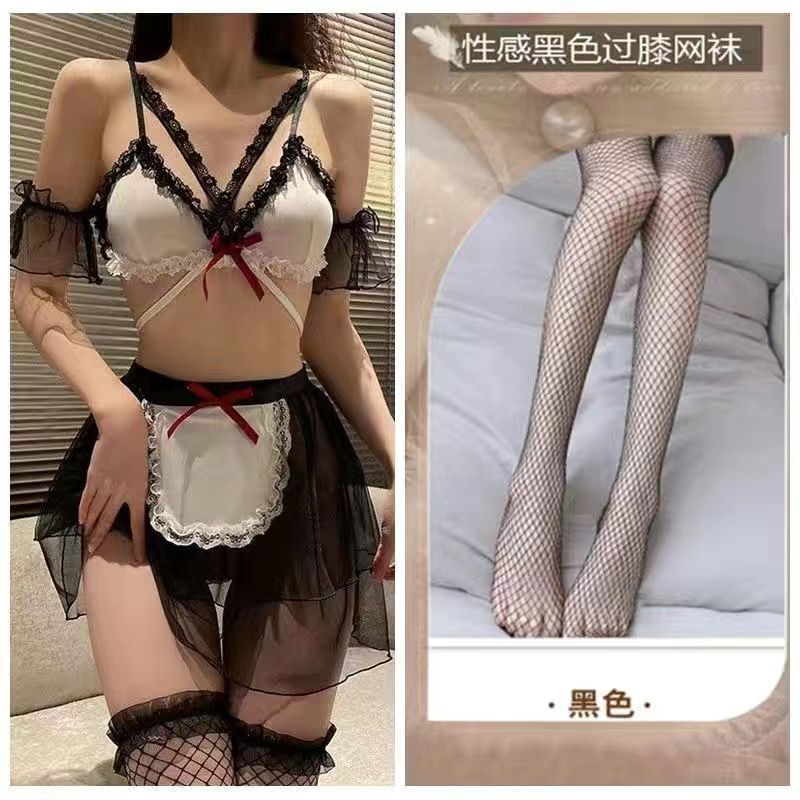 Image of Cherry temptation erotic underwear uniform seduction sexy pure desire free maid costume cute split maid suit